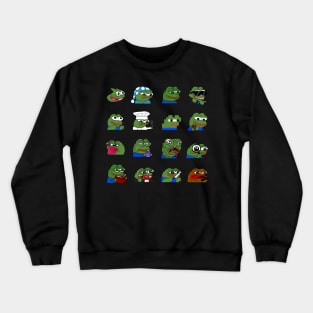 pepe peepo variety set (16 pepes edition) Crewneck Sweatshirt